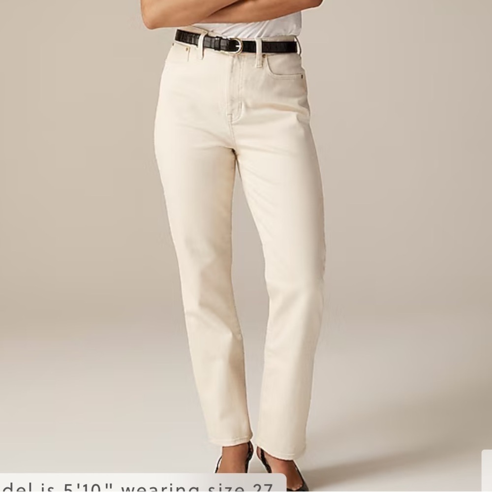 J crew petite Classic straight jean in ecru